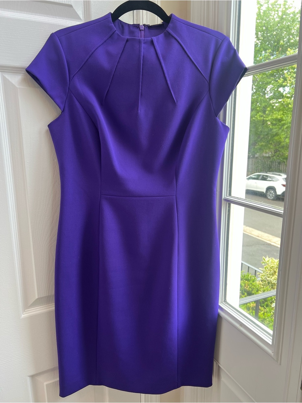 Elie Tahari Vibrant Purple Cap-Sleeve Freida Sheath Dress